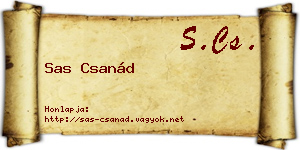 Sas Csanád névjegykártya